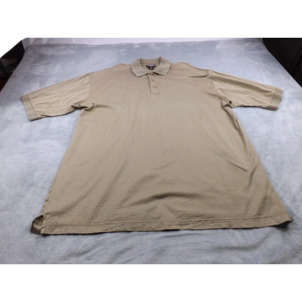 Haley Reserve Polo Shirts Men's XXL Brn/Blk/Wht, Greenish Tan/Orange Set of Two